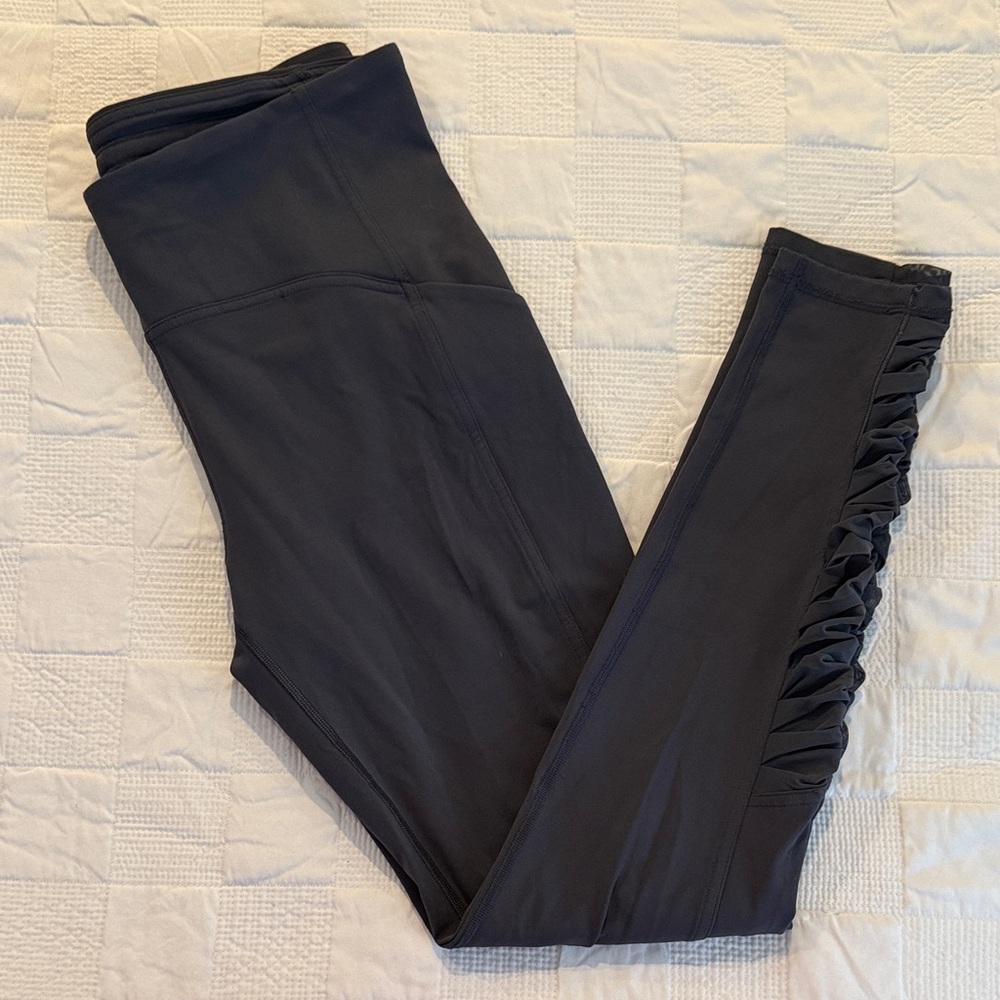 Lululemon Grey Leggings w/ side ruching.
